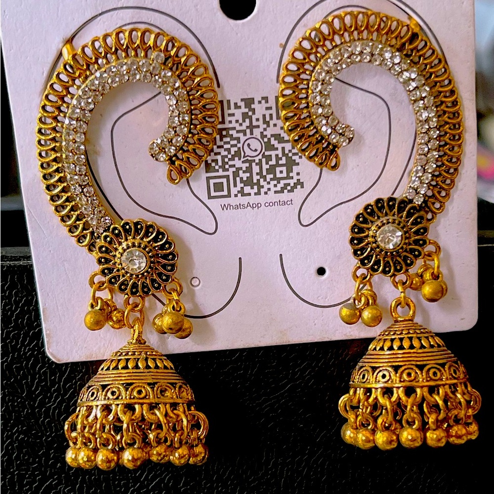 Afghan Earrings Jhumka Vintage Ear Weights Middle Eastern Indian jewelry jumki
